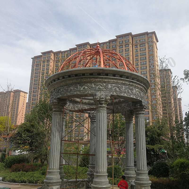 歐式景觀亭子，小區(qū)石雕涼亭，大理石石材亭子