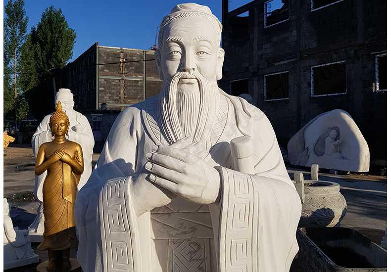 石雕孔子像，大理石孔子像，漢白玉孔子像