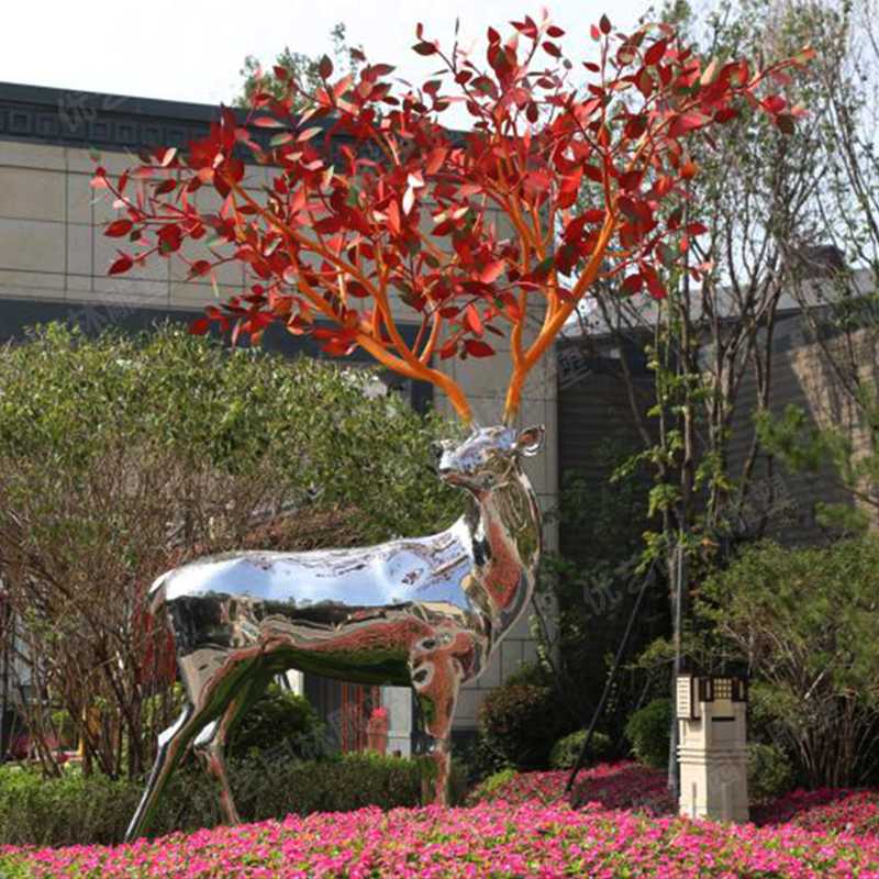 不銹鋼鹿，不銹鋼雕塑，不銹鋼鹿定制