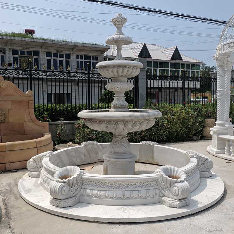 景觀噴泉定制，園林石雕噴泉，大理石噴泉