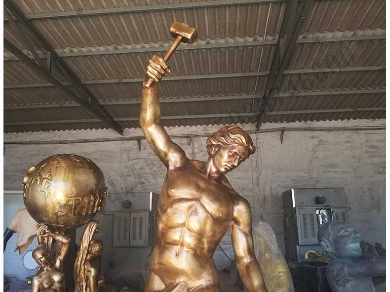 自我雕刻銅雕塑，銅自我雕刻雕塑，雕刻自我銅人物雕塑