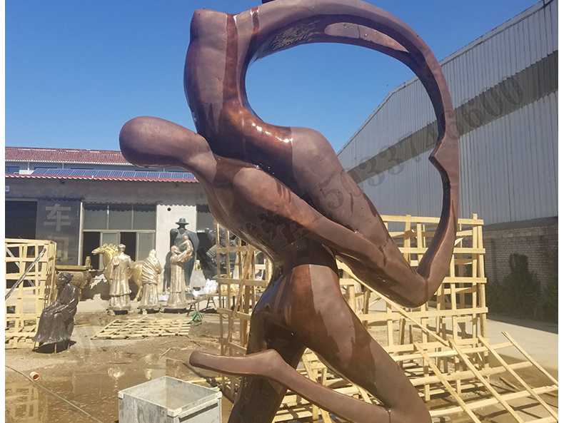 銅舞蹈人物雕塑，跳舞人物銅雕塑，純銅抽象雕塑