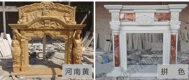 石雕壁爐架款式，定制石雕壁爐架，石雕壁爐架廠家