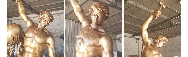 自我雕刻銅雕塑，銅人物雕塑，雕刻自我銅雕塑