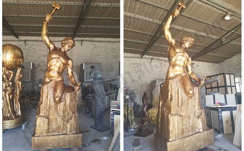 雕刻自我人物雕塑，銅雕刻自我，自我雕刻純銅雕塑