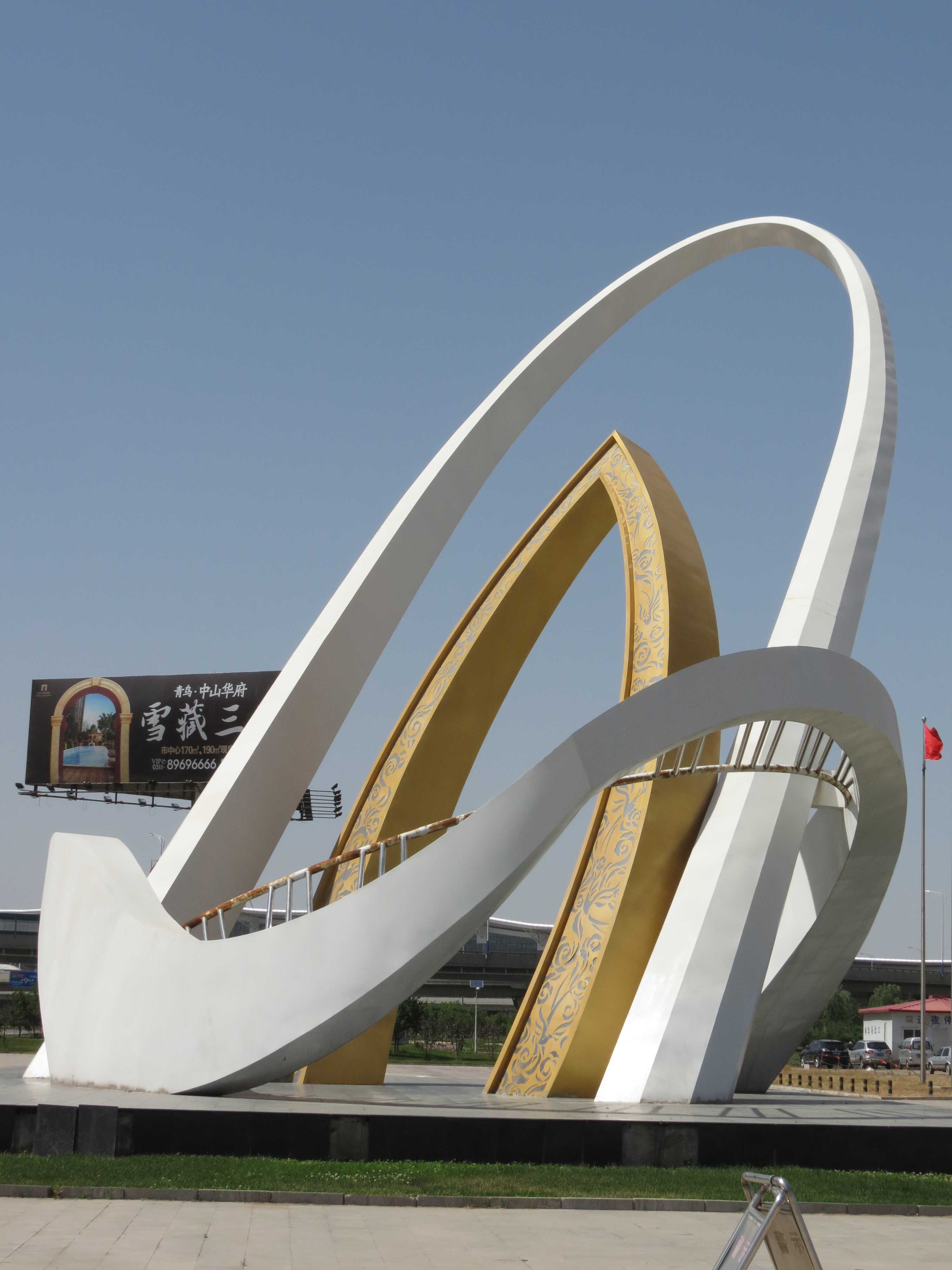 機場大型雕塑，不銹鋼機場雕塑，不銹鋼廣場景觀