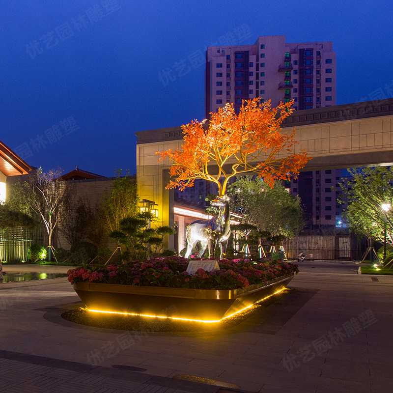 不銹鋼鹿，不銹鋼雕塑廠家，定制不銹鋼雕塑