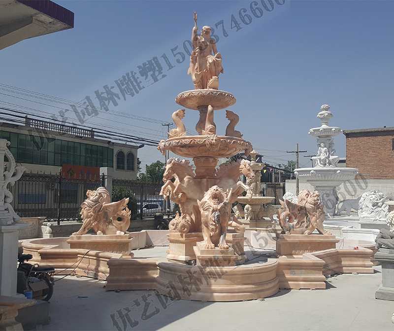 大理石景觀噴泉，歐式大型噴泉，石雕噴泉廠家