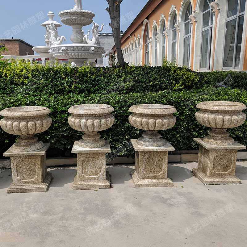 景觀石材花盆，花崗巖花缽