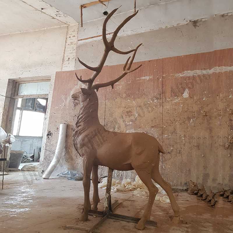 銅鹿模型，銅麋鹿雕塑，麋鹿模型，銅麋鹿泥模3.jpg