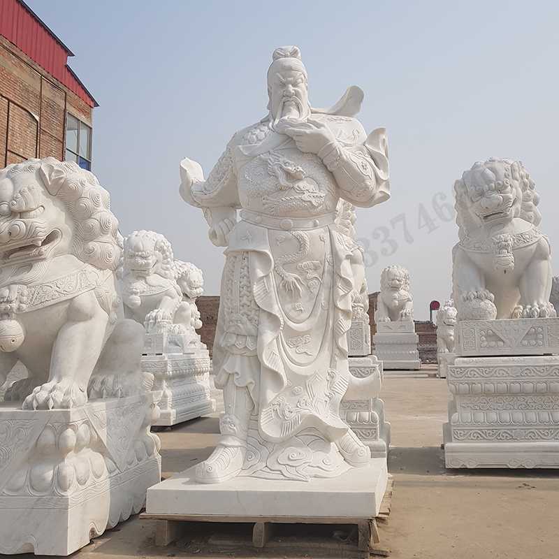 漢白玉關公像，石雕關公像，大理石關公雕像，關羽雕像，河北石雕關公廠家2.jpg